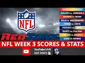 NFL RedZone Live Streaming Scoreboard Sunday NFL Week 3 Scores Stats Highlights News Analysis