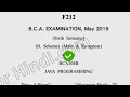 2019 Dcrust BCA 6th Sem JAva Programming Question Paper