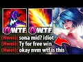 The enemy team thought I was trolling with Sona mid and then I destroyed them all
