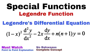 28 Legendre Function Legendre s Differential Equation Complete Concept