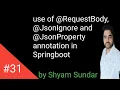 use of RequestBody JsonIgnore and JsonProperty annotation in Springboot Shyam Sundar