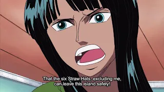 One Piece Robin talks about sacrificing herself for the Strawhats Water 7