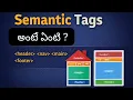 HTML Semantic Tags in Telugu Header Nav Main Section Article Footer Explained