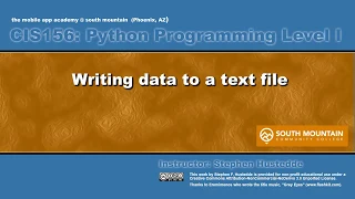 Python 07H - Writing Data to a Text File