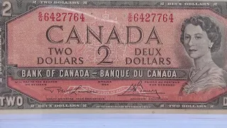 1954-74-86 Canadian Two Dollar Bills
