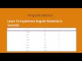 Angular Material In Seconds Angular Tutorial Web API Tutorial Coding Knowledge
