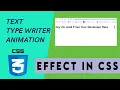 Typing Text Animation Typewriter Animation Using pure CSS typing Animation