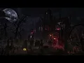 Spooky Halloween Ambience | GraveYard Zombies | Owl Hoots & Gentle Wind | Gothic Church | 4K