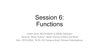 Session 6 Functions Basic Python WS