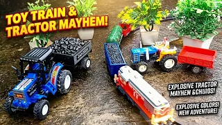 🚜🚂 ट्रैक्टर और ट्रेन की जबरदस्त रेस! 😱🔥 कौन जीतेगा? | Toy Tractor & Train 🚂🏆 