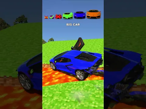 Big & Small Cars vs Mountain with Lava and Skull