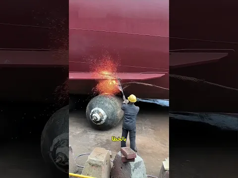 لحظة إنزال السفن إلى الماء 🚢