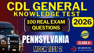 Pennsylvania CDL Permit test Pennsylvania CDL General Knowledge Test 2026