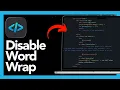 How to Turn Off Word Wrap in Visual Studio Code