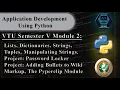 Application Development Using Python VTU 5th SEM Module 2 18CS55