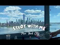 2 Hour STUDY WITH ME New York City NYC skyline clouds Pomodoro Relaxing Lofi Music