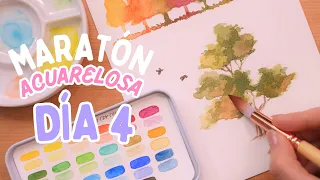 Transforma manchas en árboles con estas 3 técnicas 🌳 | MARATÓN ACUARELOSA (DÍA 4)
