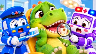 Cepíllate los Dientes con un Dinosaurio | Juego de Hospital del Dentista Dinosaurio | RoboSquad