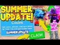 4 SECRET SUMMER UPDATE CODES IN MINING SIMULATOR Roblox