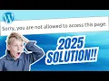 FIX Sorry You Are Not Allowed to Access This Page in WordPress SQL Solution