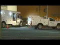 Gas leak downtown Spokane cause by car crash near River Park Square