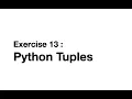 13 - Python Tuple