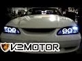 K2 MOTOR INSTALLATION 1994-1998 FORD MUSTANG 1-PIECE PROJECTOR HEADLIGHTS