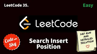 35 Search Insert Position Leetcode C Hindi