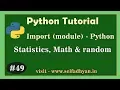 Import Library - Math in Python Statistic in Python Module Python