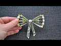 MONEY BOW with RIBBON Dollar Origami for Graduation Tutorial DIY the designer is NProkuda