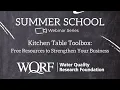 WQRF Summer School Series Kitchen Table Toolbox
