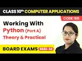 Working With Python - Python Revision Class 10 Computer Applications Chapter 8 Code 165 2024-25