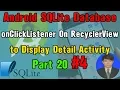 Android SQLite Database - 4 OnClick On RecyclerView to Display Detail Activity
