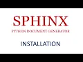 How to install Sphinx - Python documentation generation on Mac