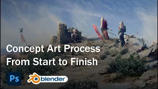 Concept Art Process From Start to Finish | Blender 2.9 | Photoshop | Alexander Pronin | CG