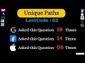 Unique Paths LeetCode 62 Medium