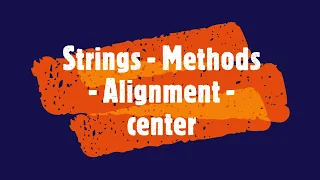 PYTHON - Strings