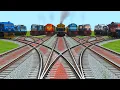 Download Lagu Dangerous Trains Crossing Railway Gate On Bumpy Curved Tracks | train cartoon video game