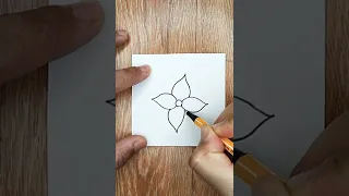 كيف ترسم زخرفة نباتية سهلة عبارة عن وردة 