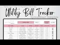 Utility Bill Tracker Google Sheets Monthly Utilities Tracker Excel Spreadsheet Bills Template