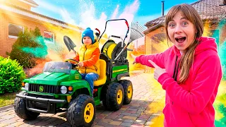 Spring Garden Cleanup! Dani’s Big Truck Mission to Help Mommy
