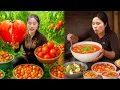 Download Lagu Harvest fresh tomatoes to sell at the market \u0026 Cook Yummy Food with single mom