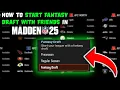 Madden 25 - How To Start Fantasy Draft With Friends
