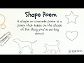 Shape Concrete Poem for Kids Poetry for Kids Kindergarten and Grade 1 Poetry