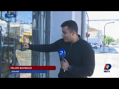 Tentativa de furto em Joinville: ladrão tenta invadir comércio e é flagrado