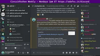 CircuitPython Weekly Meeting for August 10th 2026 circuitpython