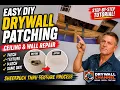 Easy DIY Drywall Patching Process Ceiling Wall Angle Repair Sheetrock Texture Match Tutorial