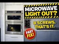 KitchenAid Microwave Oven Combo KOCE500ESS11 Light Bulb Replacement EASY 8-Screw Fix KOCE500E Series