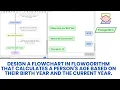 Design a flowgorithm that calculates a person s age based on their birth year and the current year