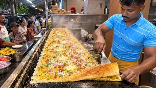 This Entire Tawa Becomes ONE Giant Butter Masala Dosa!